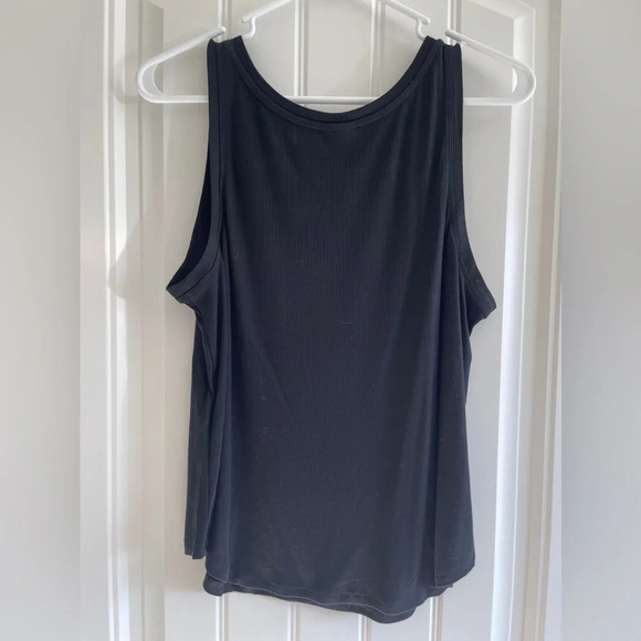 Soma Cool Nights Black Ribbed Tank Top with Rounded Hem Size Medium - Picture 2 of 8